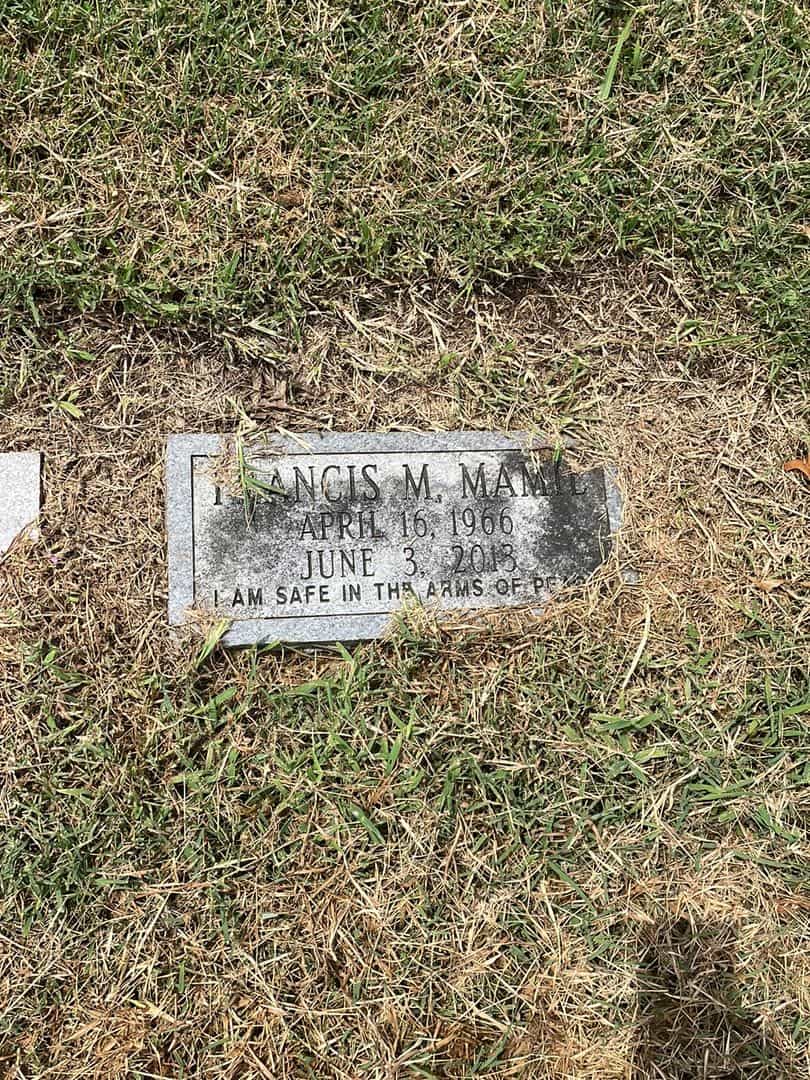 Francis M. Mamie's grave. Photo 1