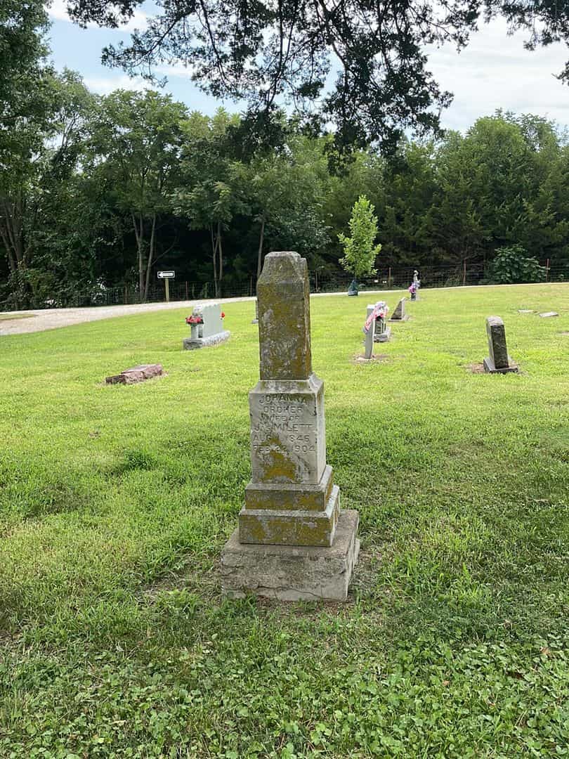 Johanna Orcher Milett's grave. Photo 2