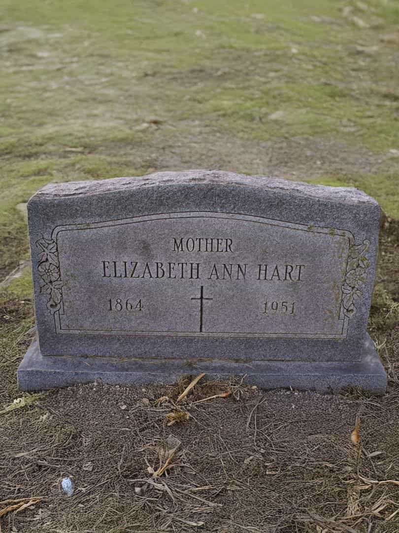 Elizabeth Ann Hart's grave. Photo 1